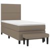 vidaXL Boxspring met matras stof taupe 90x200 cm