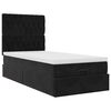 vidaXL Ottoman bed met matrassen en LED's 100x200cm fluweel zwart