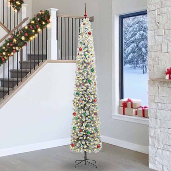 vidaXL Kunstkerstboom Groen 270 cm PVC en Staal en Kunststof
