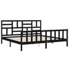 vidaXL Bedframe met hoofdbord massief hout zwart