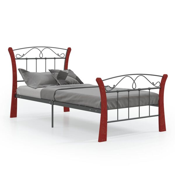 vidaXL Bedframe metaal zwart 90x200 cm