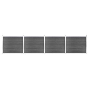 vidaXL Schuttingpanelenset 699x146 cm HKC zwart
