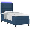 vidaXL LED Box Spring Bed met matras Blauw 80 x 200 cm Stof