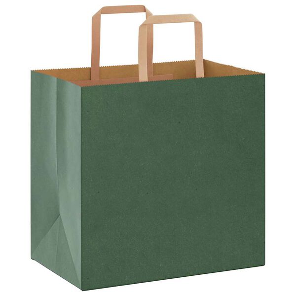vidaXL Papieren zakken 50 st met hengsels 26x17x25 cm groen
