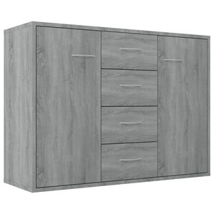 vidaXL Dressoir 88x30x65 cm bewerkt hout grijs sonoma eikenkleurig