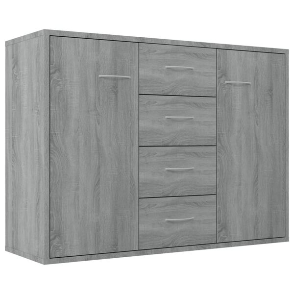 vidaXL Dressoir 88x30x65 cm bewerkt hout grijs sonoma eikenkleurig