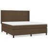 vidaXL Boxspring met matras stof donkerbruin 180x200 cm