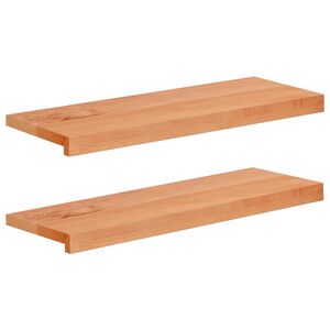vidaXL Trapmatten 2 st Lak 80 x 25 x 2 cm Massief beukenhout