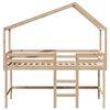 vidaXL Halfhoogslaper met ladder en bedhuis grenenhout 90x190 cm