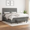 vidaXL Boxspring met matras stof donkergrijs 180x200 cm