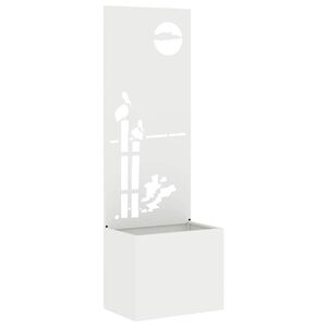 vidaXL Tuin Privacy Screen Wit 50 x 32 x 150 cm Koudgewalst staal
