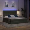 vidaXL Bed met LED-striplichten Donkergrijs 200 x 200 cm Stof