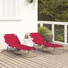 vidaXL Opvouwbare zonnebed 2 pcs Rood 188 x 57 x 86,5 cm Polyester