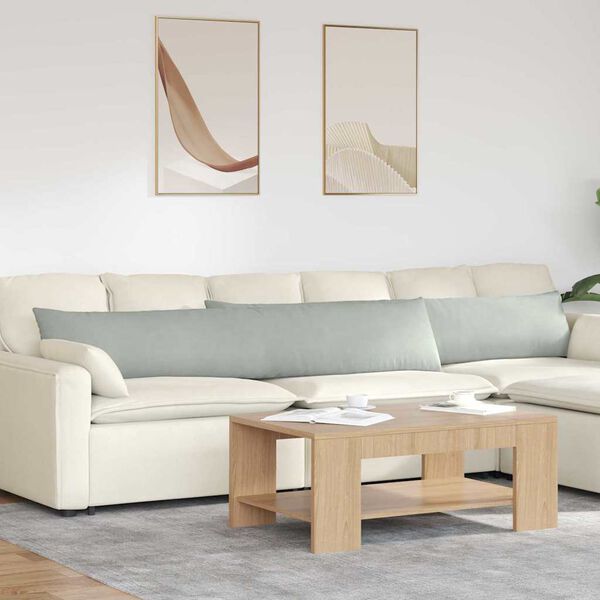 vidaXL Sofa Kussens 2 stuks Lichtgrijs 200 x 40 cm Cordstof