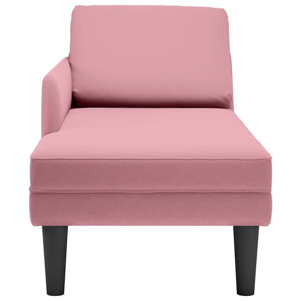 vidaXL Chaise longue met kussen en rechterarmleuning fluweel roze