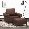 vidaXL Fauteuil met voetenbank 60 cm kunstleer bruin