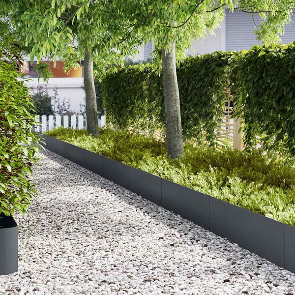 vidaXL Tuinrand 20 pcs Antraciet 100 x 0.05 x 20 cm Koudgewalst staal