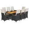 vidaXL 9-delige Tuinset poly rattan zwart