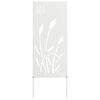 vidaXL Tuin Privacy Screen Fretwerk Wit 50 x 140 cm Koudgewalst staal