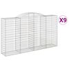 vidaXL Schanskorven 9 st gewelfd 300x50x160/180 cm ijzer