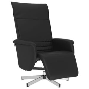 vidaXL Fauteuil verstelbaar met voetensteun kunstleer zwart