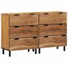 vidaXL Dressoir set 2 st 120 x 33 x 75 cm Massief Acaciahout