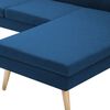 vidaXL Bank L-vormig 186x136x79 cm stof blauw