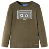 Kindershirt met lange mouwen 116 gem&ecirc;leerd kakikleur