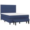 vidaXL Boxspring met matras stof blauw 140x200 cm
