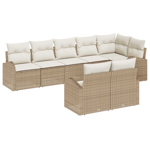 vidaXL Tuin Sofa Set Beige en Cr&egrave;me 55 x 55 x 37 cm poly rattan