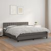 vidaXL Boxspring met matras kunstleer grijs 180x200 cm