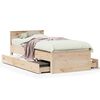 vidaXL Bedframe met hoofdbord zonder matras grenenhout 75x190 cm