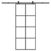 vidaXL Schuifdeur met beslag 90x205 cm ESG-glas en aluminium