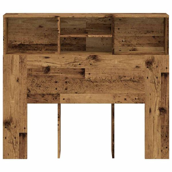 vidaXL Hoofdbordkast 120x19x103,5 cm bewerkt hout oud houtkleurig