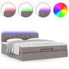 vidaXL Ottoman bed met matras en LED's 160x200cm stof taupe
