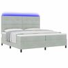 vidaXL LED Box Spring Bed met matras Lichtgrijs 200 x 200 cm Stof