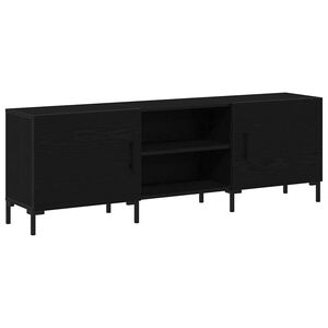 vidaXL Tv-meubelset 150 x 30 x 50 cm Zwart Eiken Bewerkt hout