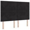 vidaXL LED Hoofdbord met LED-stripverlichting Zwart 144 cm Fluweel