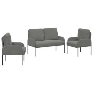 vidaXL Sofa-Sets 3 pcs Donkergrijs 115 x 56 x 80 cm Multiplex