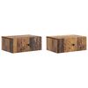 vidaXL Wandbeugel Bedkast met lade 2 pcs Oud hout 49 x 34,5 x 20 cm