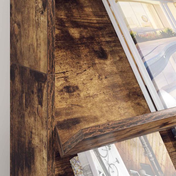 vidaXL Tijdschrift Rek Gerookt eiken 70 x 41 x 126 cm Bewerkt hout