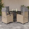 vidaXL 5-delige Tuinset met kussens poly rattan gemengd beige
