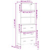 vidaXL Hoge kast 69,5x34x180 cm bewerkt hout grijs sonoma eikenkleurig