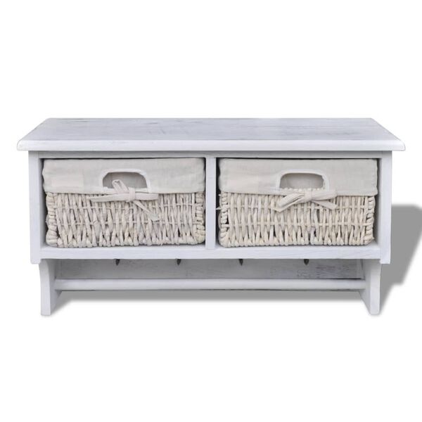 vidaXL Wandschap 60x23,5x33 cm paulowniahout wit