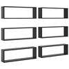 vidaXL Wandschap kubus 6 st 80x15x26,5 cm bewerkt hout hoogglans grijs