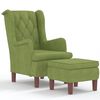 vidaXL Fauteuil met voetenbank fluweel lichtgroen