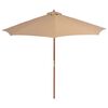 vidaXL Parasol met houten paal 300 cm taupe