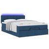 vidaXL Bed poef met matras en LED's stof 140x190 cm blauw