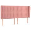 vidaXL Hoofdbord met randen 183x23x118/128 cm fluweel roze