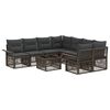 vidaXL Tuinbankenset 9 st Grijs poly rattan